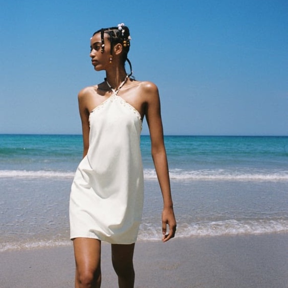 Zara Dresses & Skirts - (NWT) ZARA BEADED LINEN BLEND DRESS